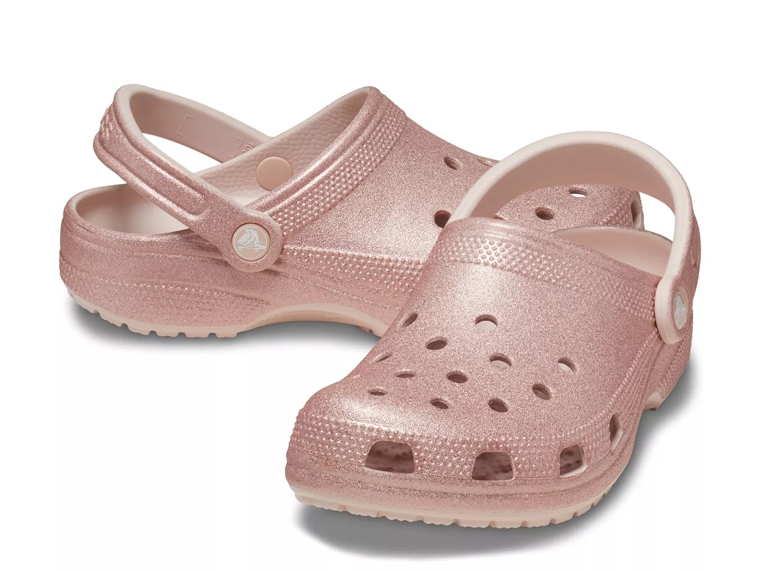 women's pink glitter crocs