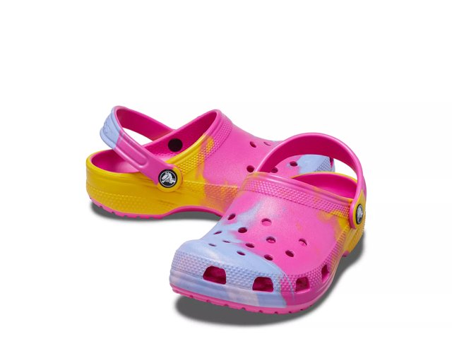 Yellow tie dye 2025 crocs