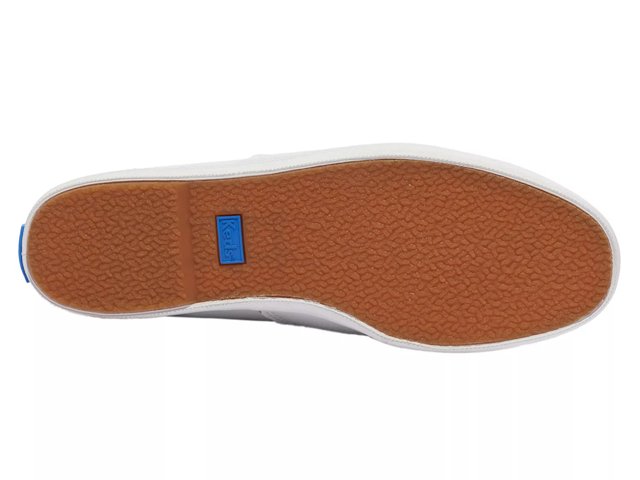 White leather slip on keds clearance