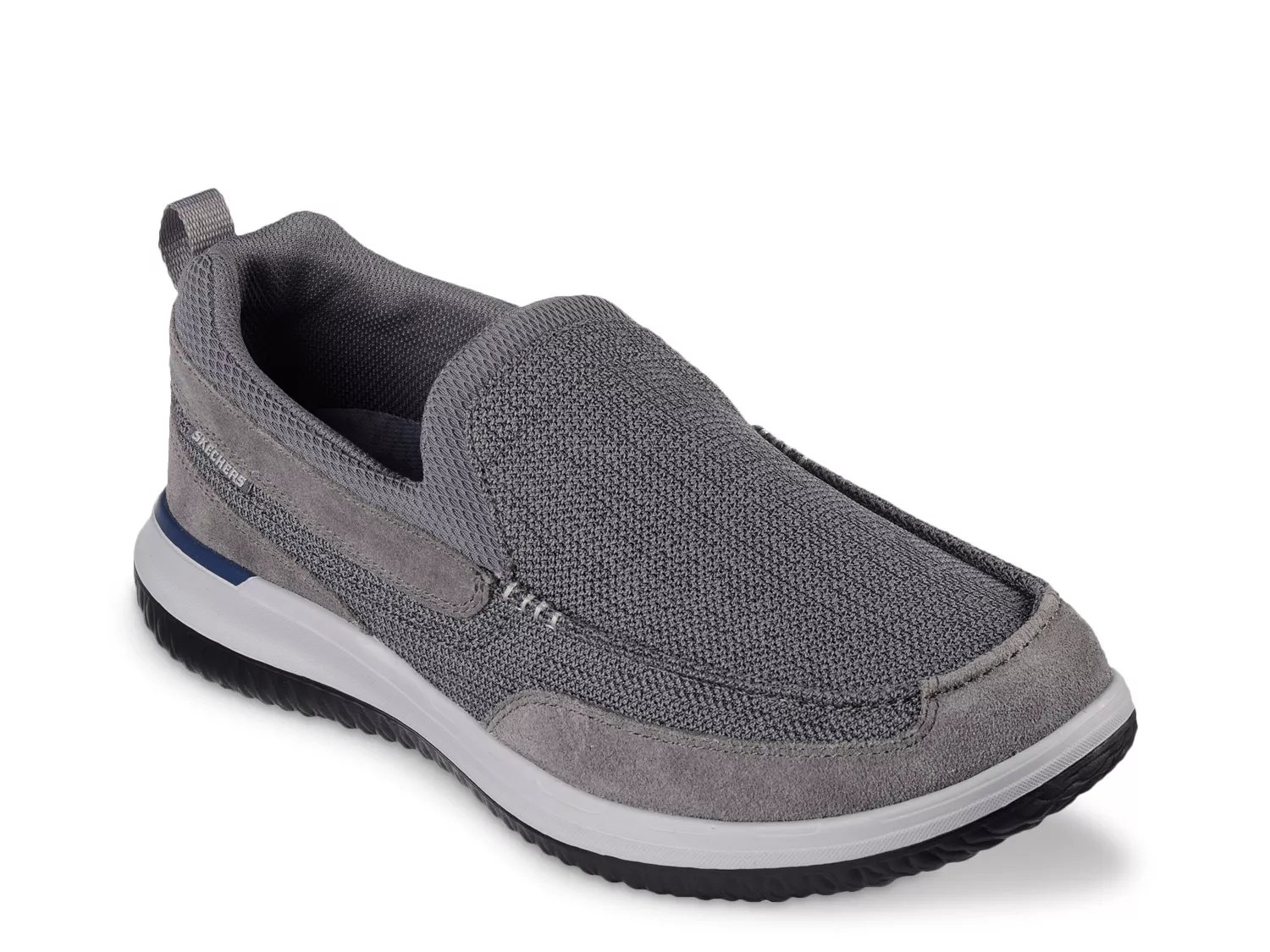 Skechers slip on clearance mens silver