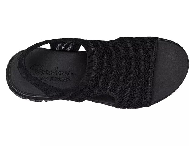 Skechers black and white sandals hotsell