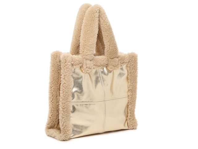 Madden Girl Square Embossed Sherpa-Trim Tote - Free Shipping | DSW