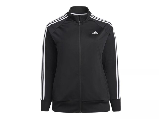 adidas Essentials Warm-Up Tricot 3-Stripes Women's Plus Size Track Top ...