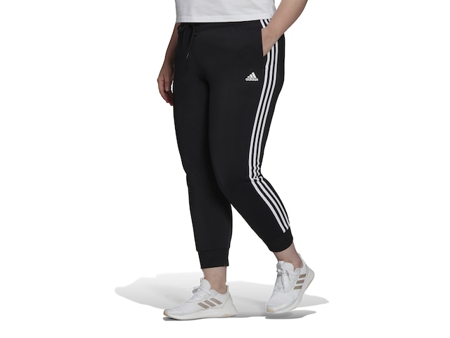 Essentials Warm-Up Slim Tapered 3-Stripes Track Pants (Plus Size)