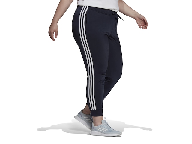 adidas Essentials 3-Stripes Pants (Plus Size) - Grey, Women's Lifestyle