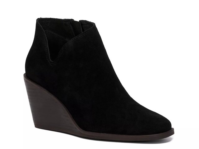 Lucky black wedge booties sale