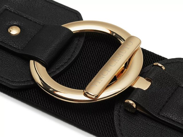 Vince Camuto Women s Circle Bar Toggle Belt Black Belts