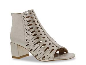 Low heel open hot sale toe ankle boots