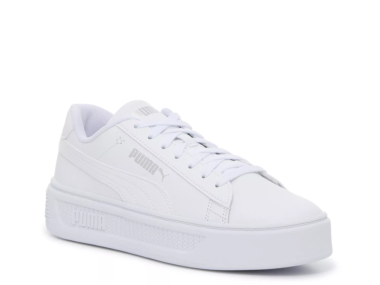 All white platform sales pumas