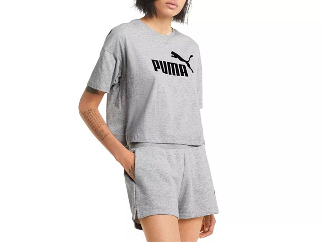 Puma tape logo cropped tee clearance