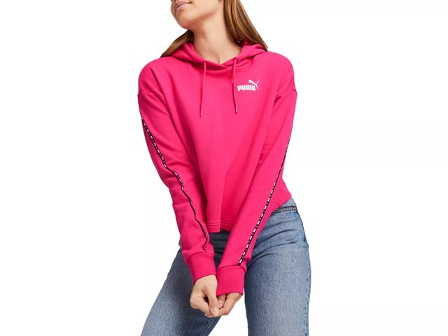 Sudadera mujer PUMA power tape cropped hoodie TR 848431 rosa