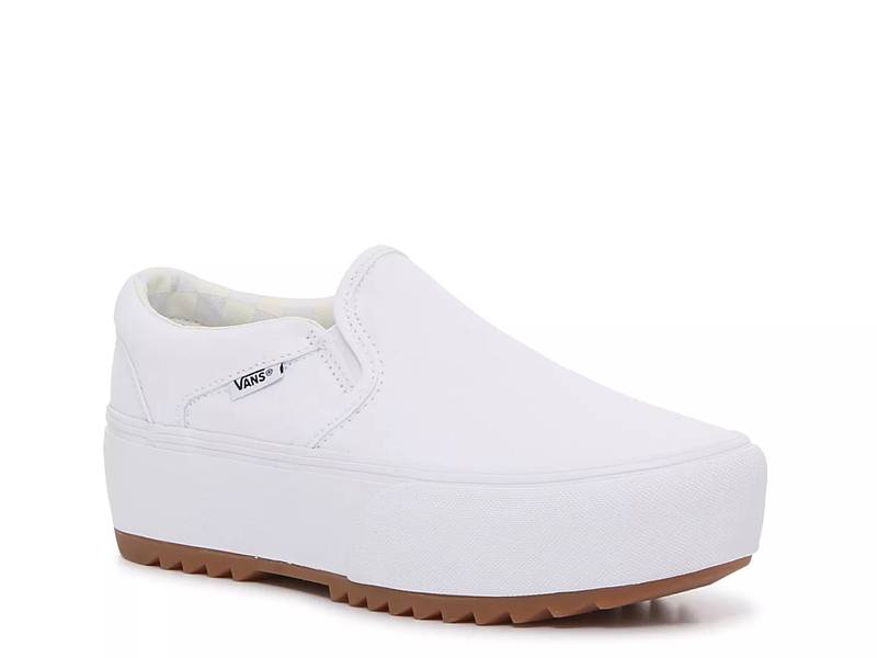 White platform vans slip ons sale