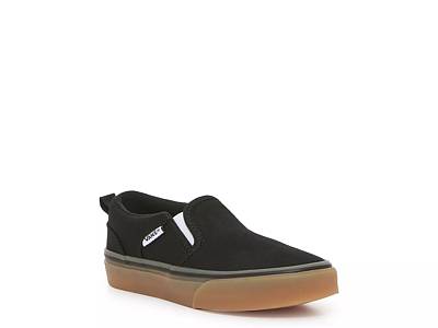 BLACK VANS Mens Asher Deluxe Slip On Sneaker