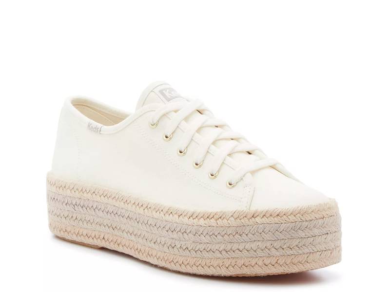 Zapatilla de Mujer con Plataforma Cuero Blanca Triple Kick Leather