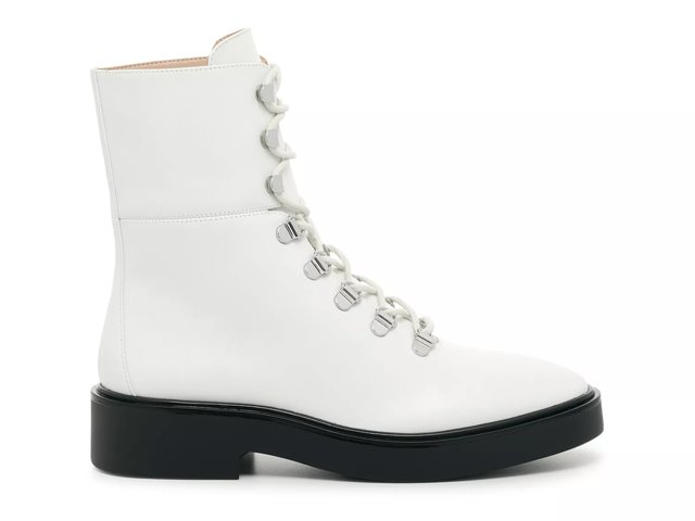 Stuart weitzman white combat boots top