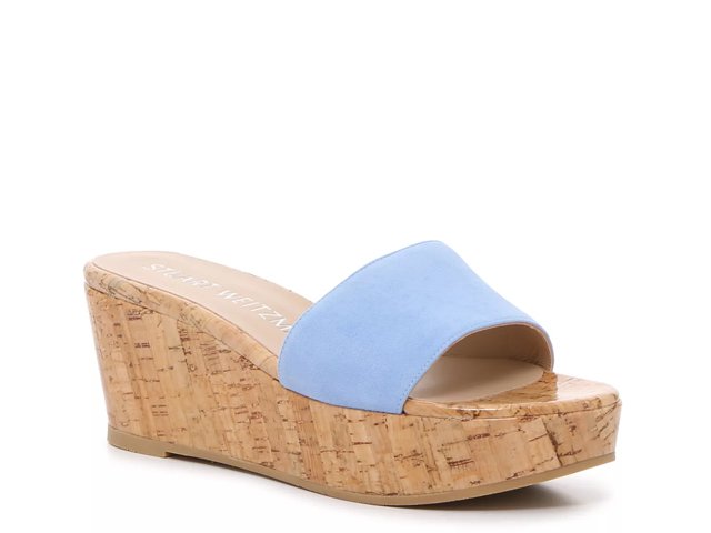 Stuart Weitzman Summer Platform Wedge Slide Sandal
