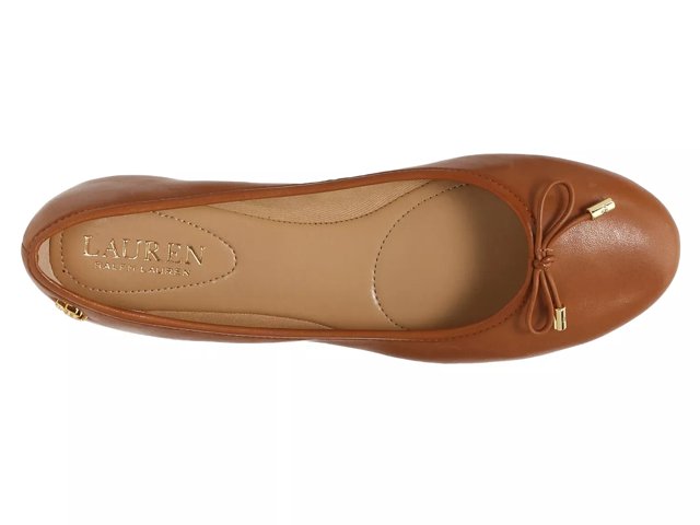 Lauren by Ralph Lauren Women's Jayna Flat, Deep Saddle Tan, 6