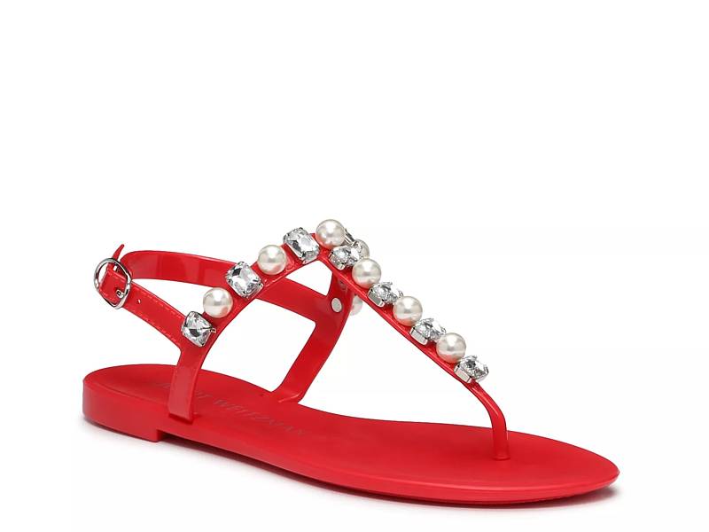 Dsw red cheap flat sandals