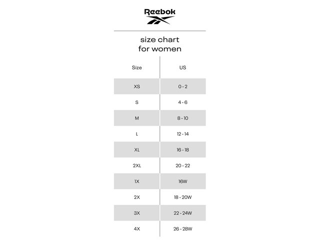 Reebok jacket size hot sale chart