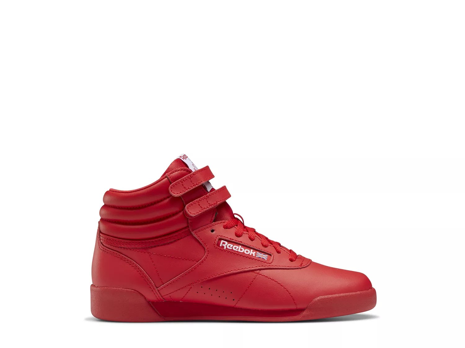 All red reebok store high tops