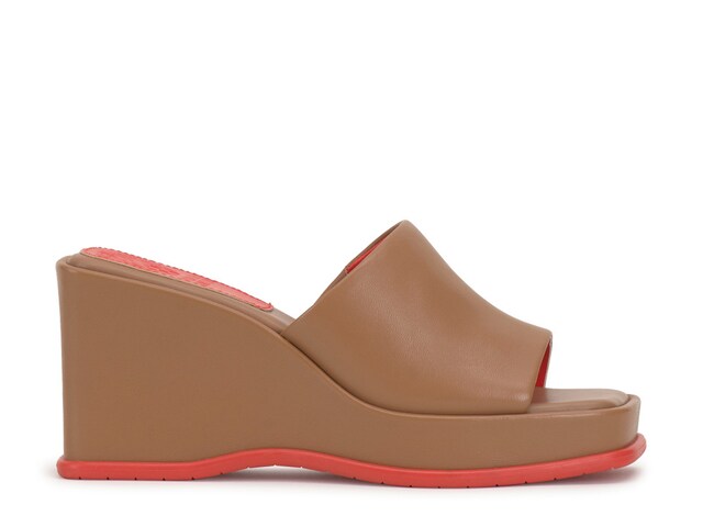 Vince Camuto Falivda Platform Sport Wedge Slide Sandals Women's Shoes Maple