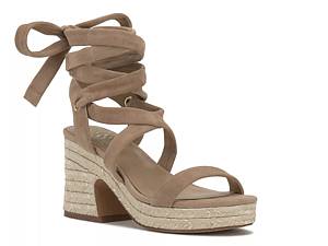 Soda Women's Dalton Lucite Criss Cross Strap Espadrille Platform Wedge  Color: Beige, Size: 6.5