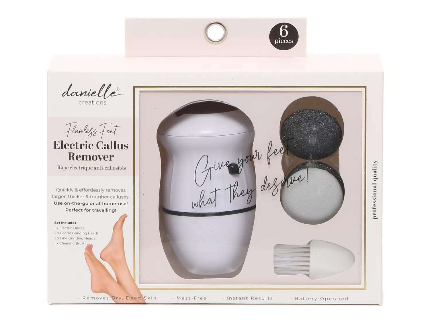 Danielle Creations Flawless Feet Electric Callus Remover 6Piece Set