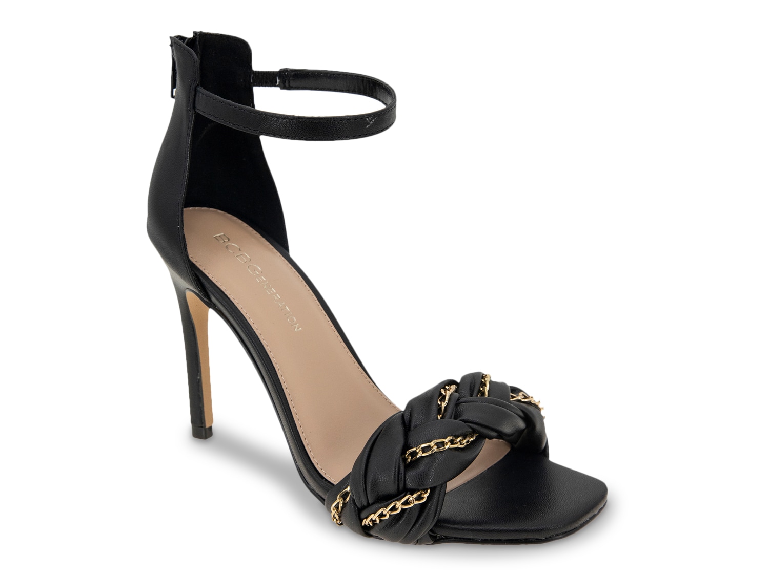 Daphery Black Heeled Sandals