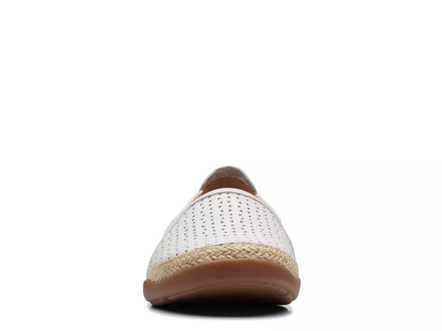 Clarks perforated outlet leather espadrilles