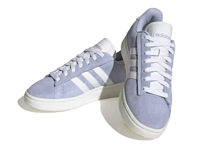 adidas Women's Grand Court Alpha Sneaker, White/Blue