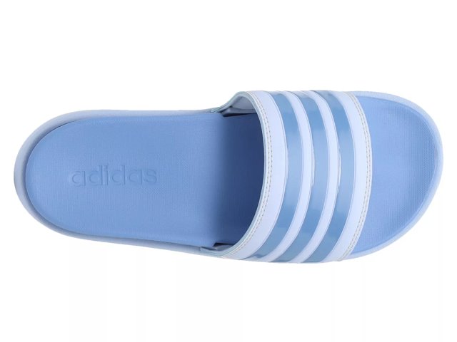 Light blue adidas slides womens sale
