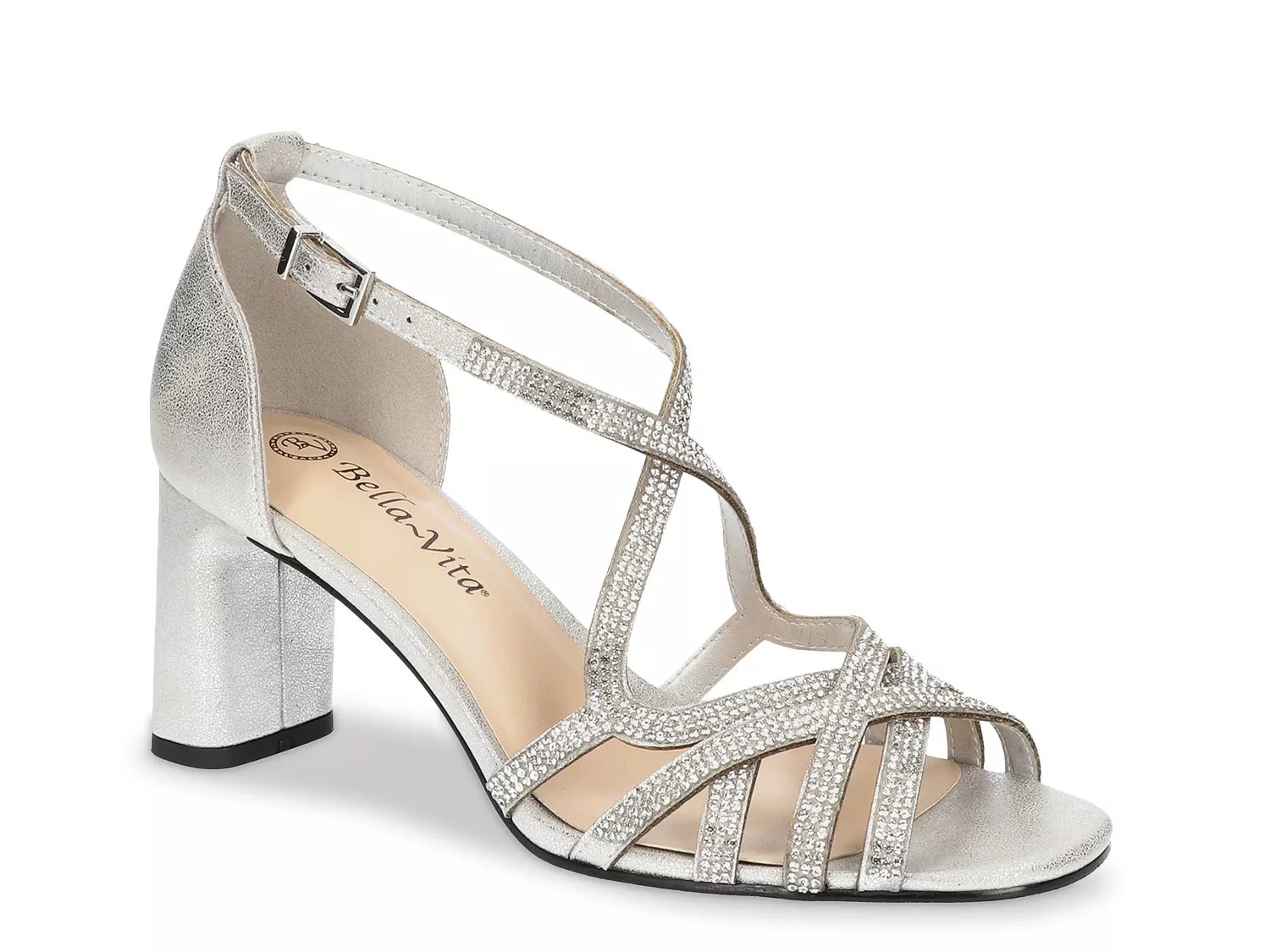 Bella Vita Aliette Sandal | Women's | Silver Metallic | Size 6.5 | Heels | Sandals | Ankle Strap