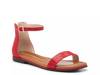 Nymie Sandal Red Snake Print Fabric view