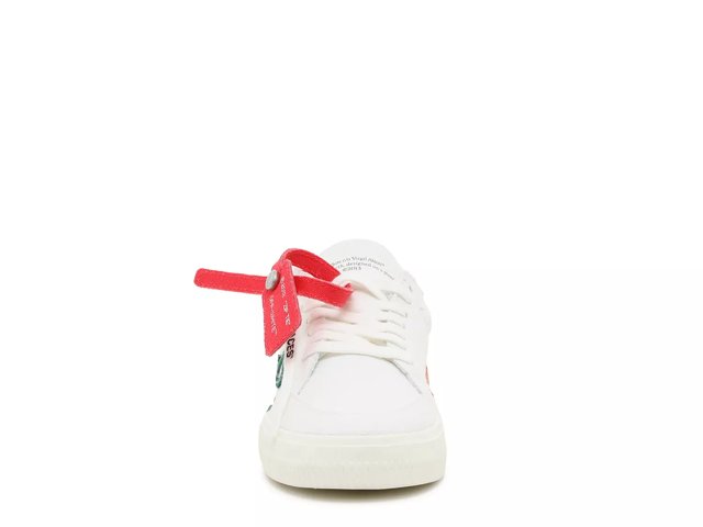 Off White Vulcanized Lace Up Sneaker Kids