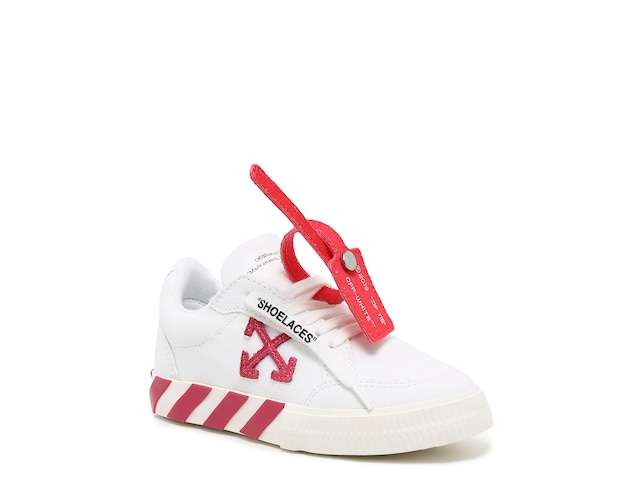 Low Vulcanized Shearling Lined Sneakers in White - Off White Kids
