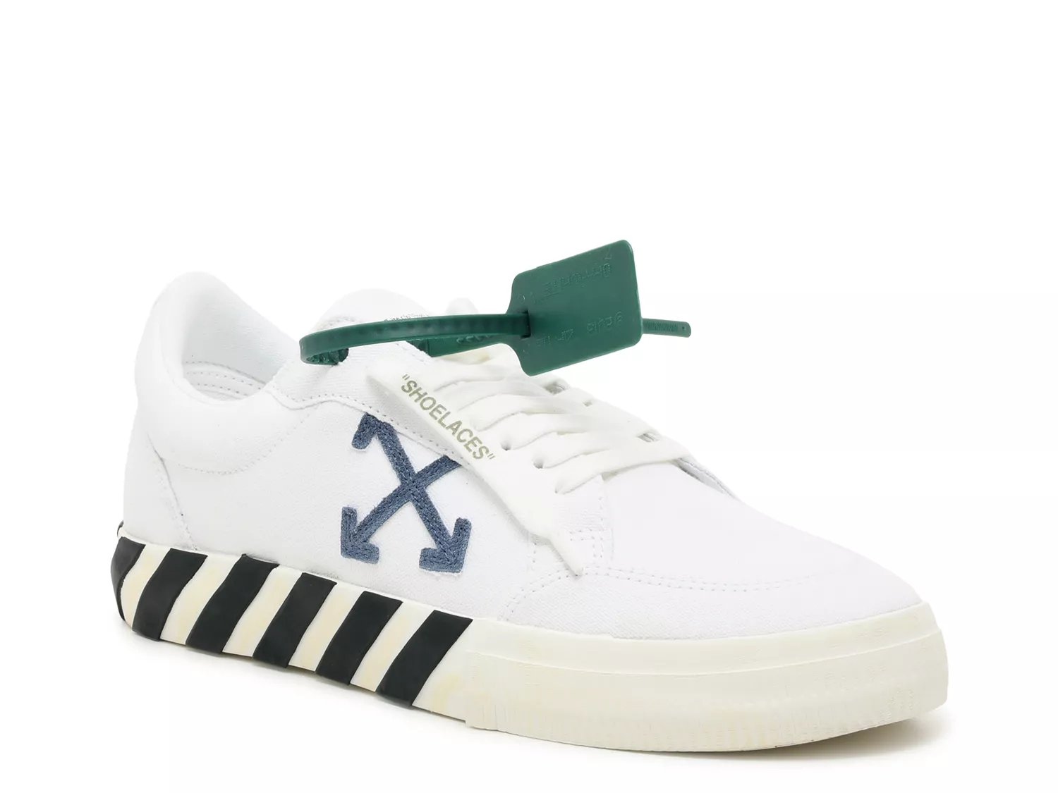 Men's luxury sneakers - Arrow Off-White white sneakers blue details