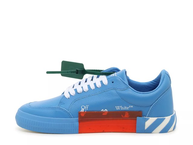 Men's luxury sneakers - Arrow Off-White white sneakers blue details