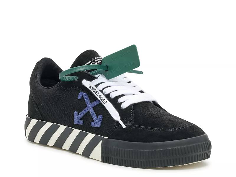 Men's Luxury Sneakers - Vulcanized Canvas Sneakers Off-White in black suede