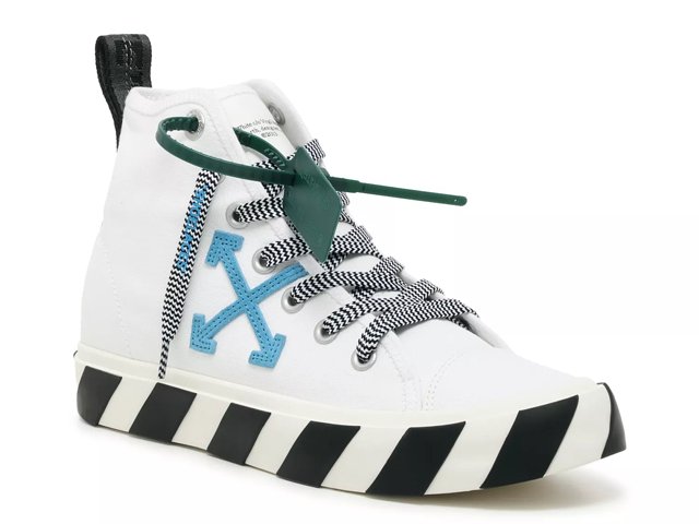 Off White Mid Top Vulcanized Sneaker Men s