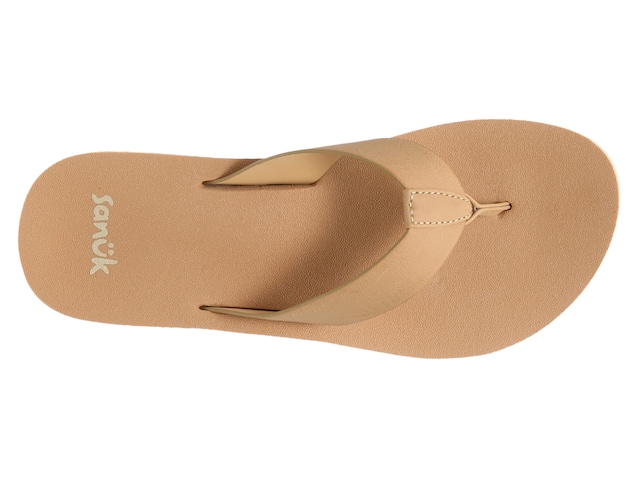 SANUK Brown flower flip flop sandals Women Size 9 US, 7 UK, nice, comfy