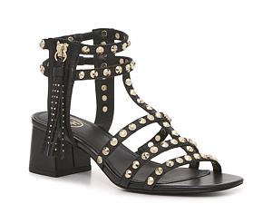 studded block heel gladiator sandals