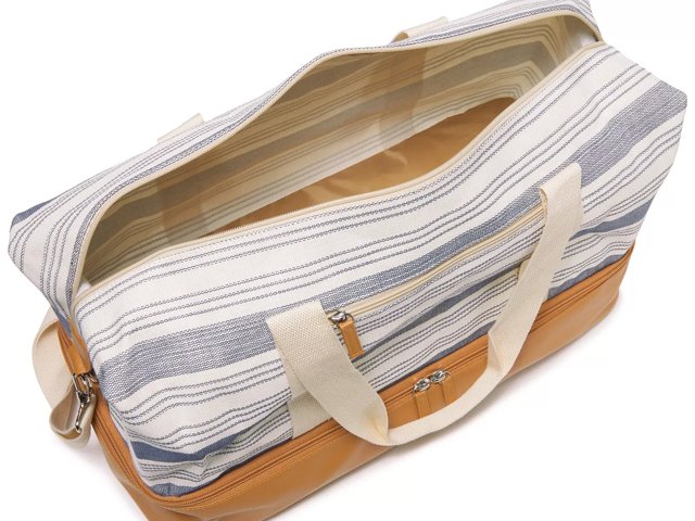 Striped weekender on sale