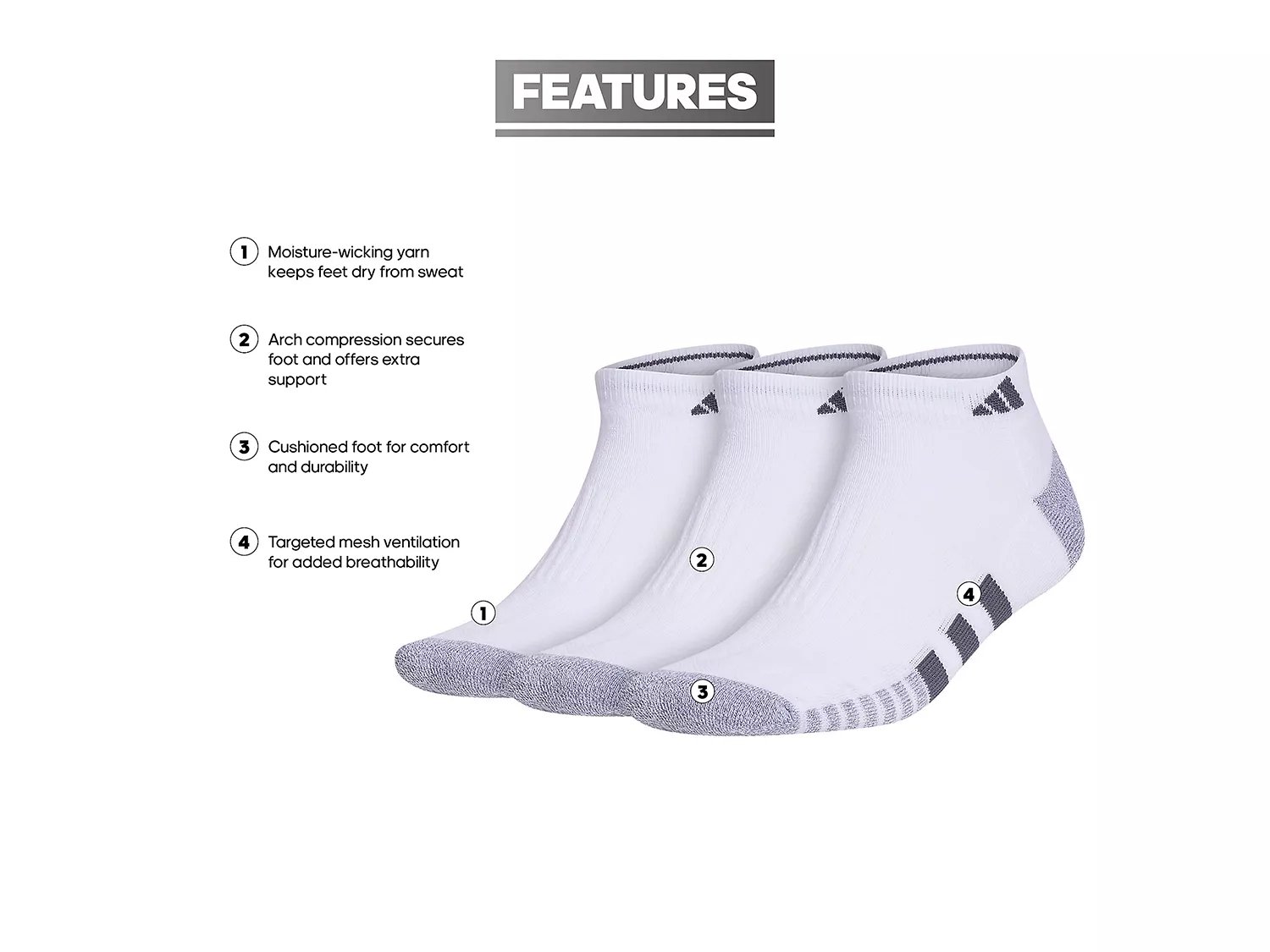 Cushioned 3.0 Men's No Show Socks