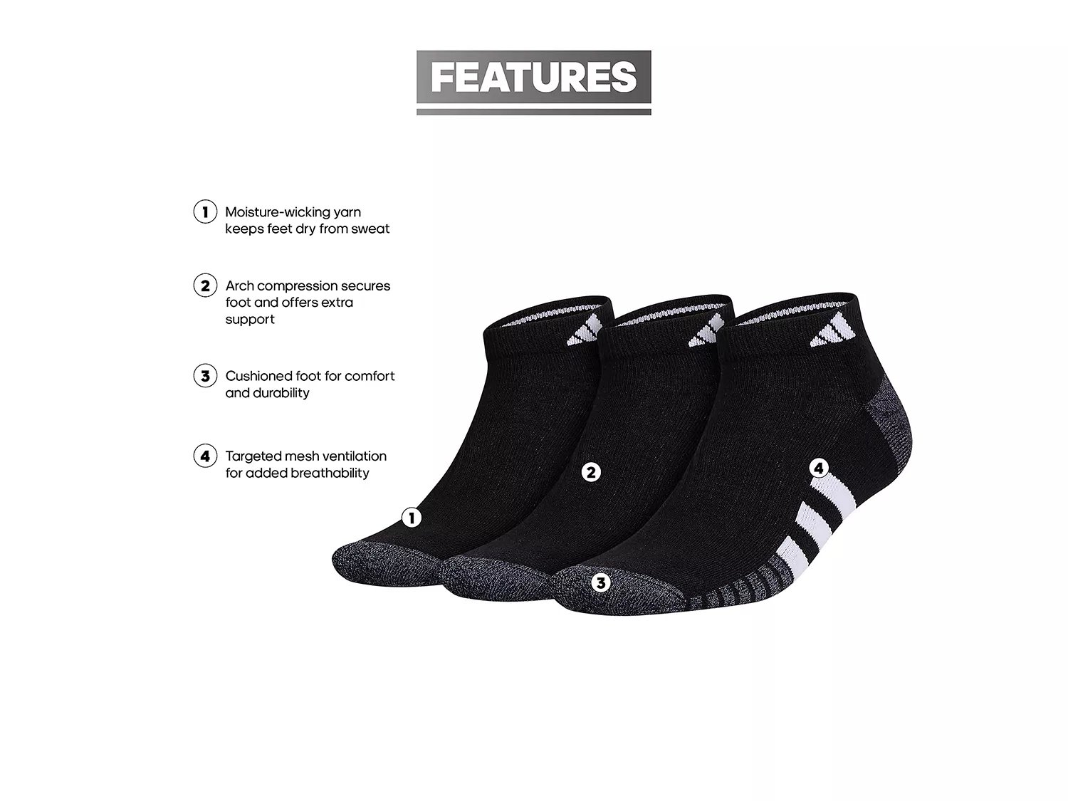 Cushioned 3.0 Men's No Show Socks