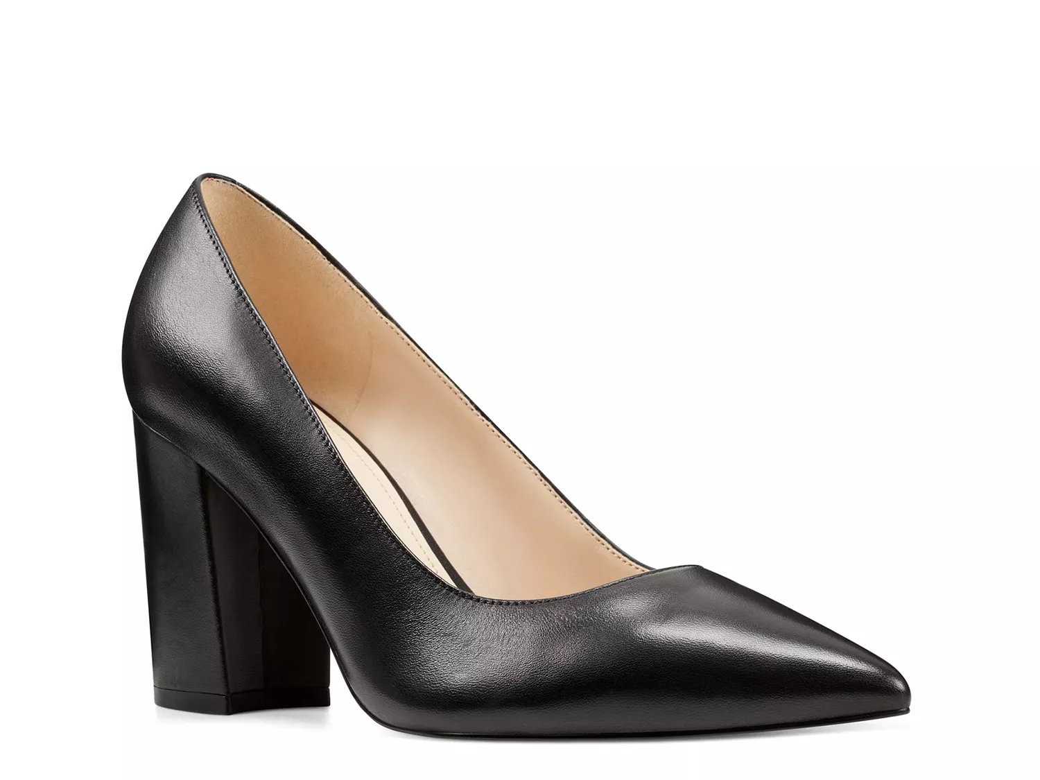 Nine west black leather pumps online