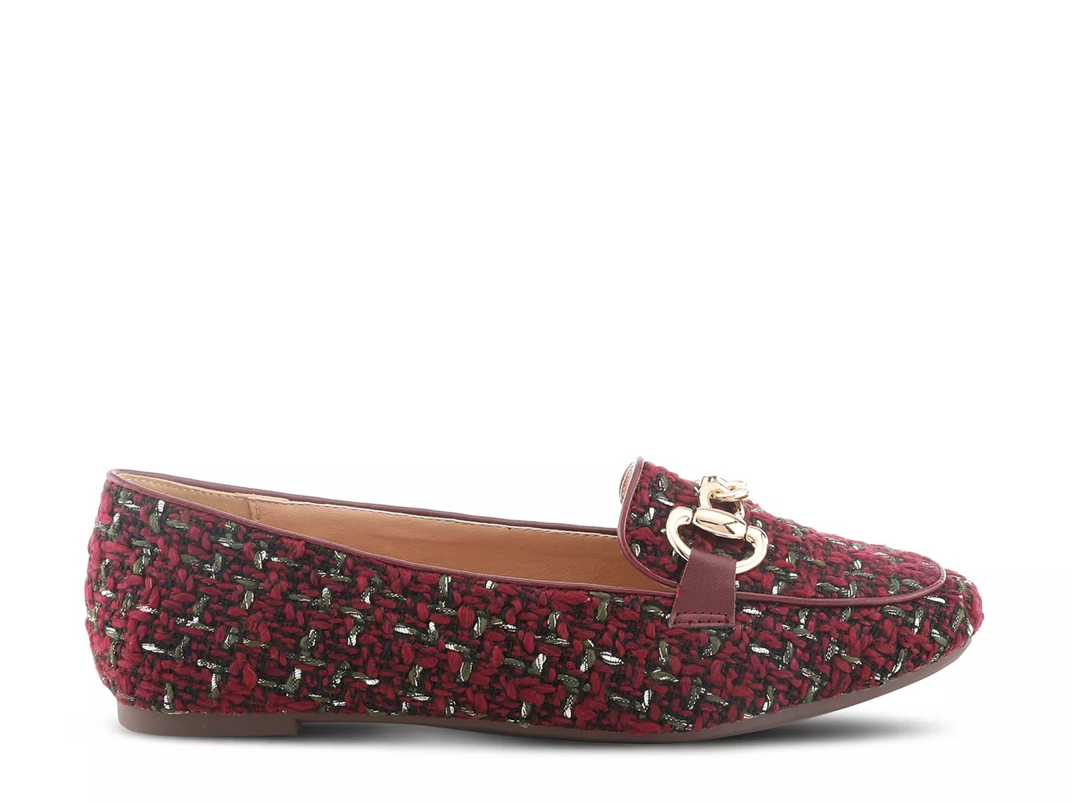 dsw red loafers