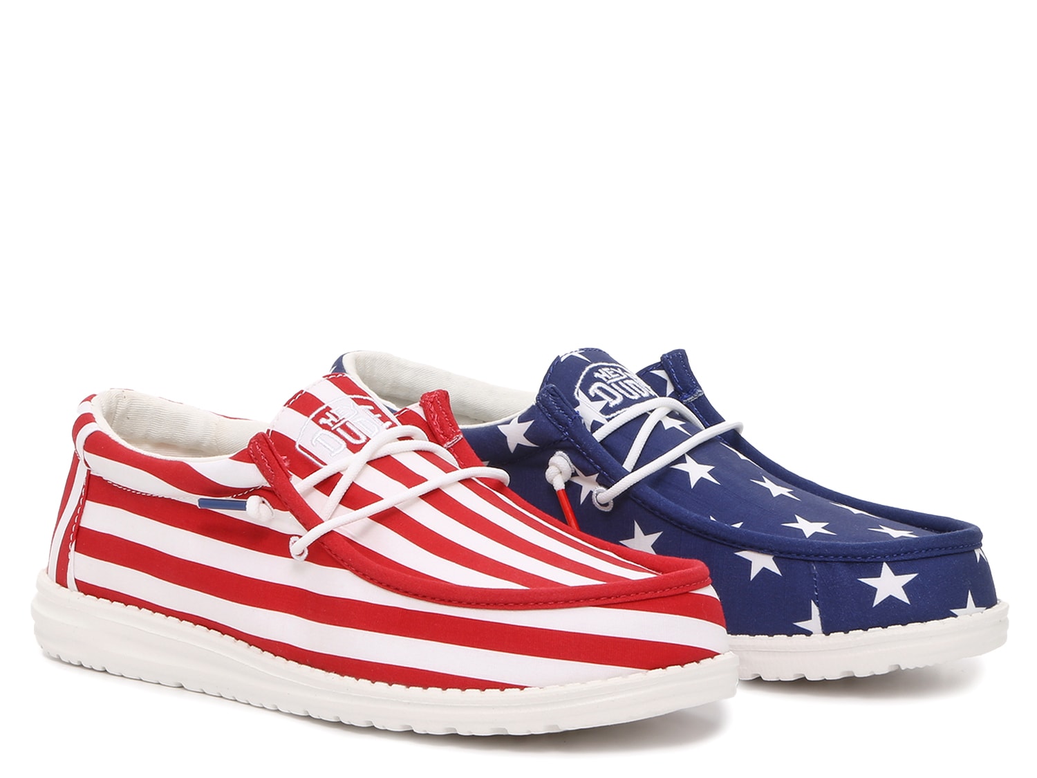 HEY DUDE Wally Patriotic Mens Shoes - OFF WHITE