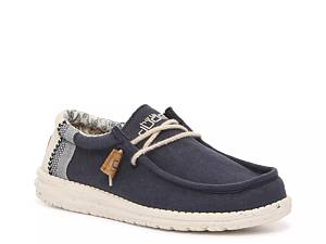 Mens Hey Dude Wally Linen in Break Stitch Grey