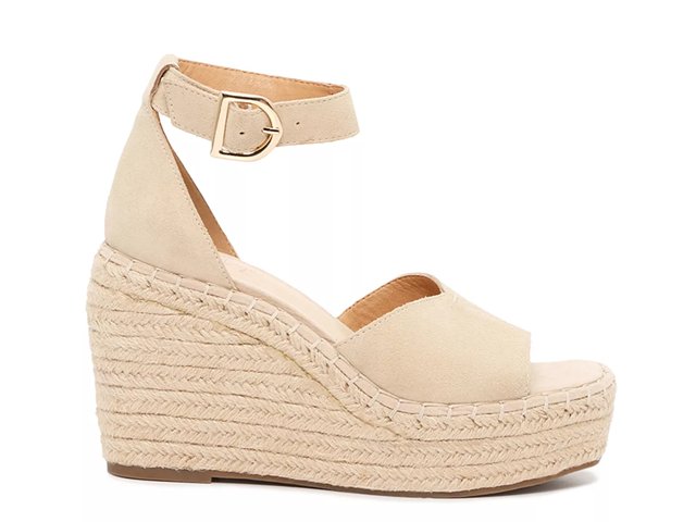 Women Floral Pattern Espadrille Ankle Strap Court Wedges, Vacation