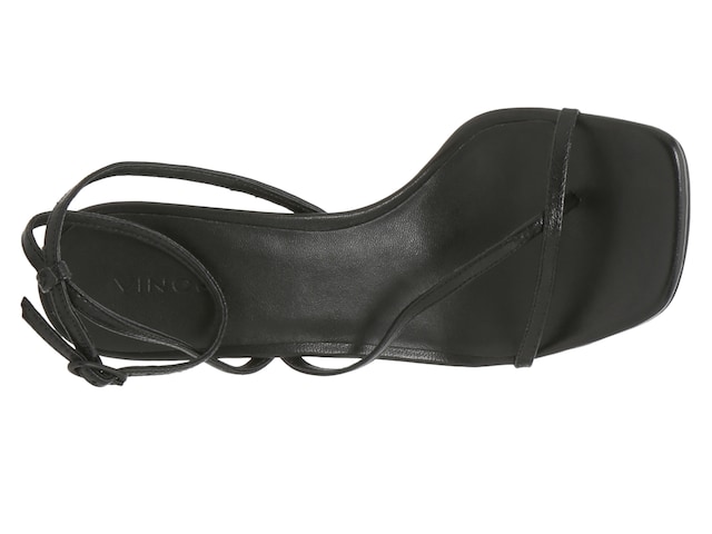 Vince Hanna Black Leather Asymmetrical Block Heel Sandals Size 9